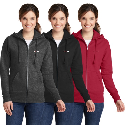 Ladies' Port &amp; Company® Classic Full-Zip Hooded Sweatshirt